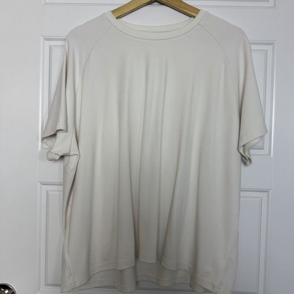 Cozy Earth Women’s Bamboo Short Sleeve Lounge T Shirt Size XXL In Ivory